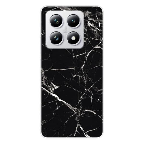 Siliconfodral med tryck kompatibelt med Xiaomi 14T Pro Marmor Svart