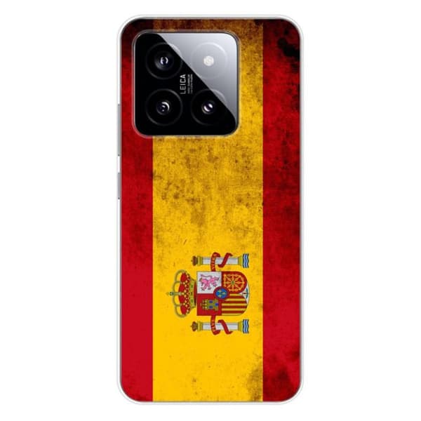 Siliconfodral med tryck kompatibel med Xiaomi 14 Pro Spanska flaggan