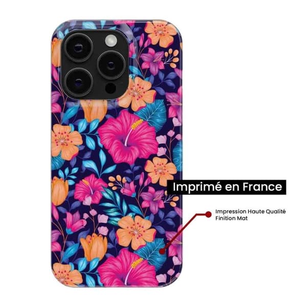 Siliconfodral med tryck kompatibelt med Apple iPhone 14 Pro Exotiska blommor