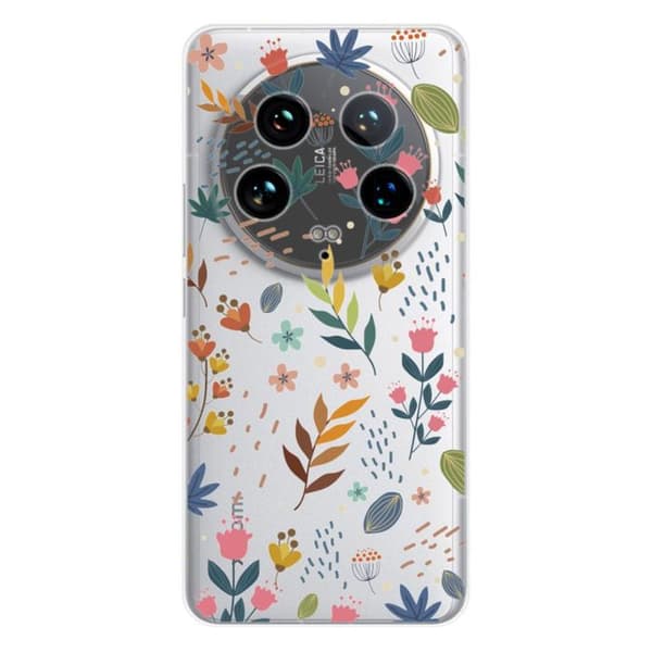 Siliconfodral med tryck kompatibelt med Xiaomi 14 Ultra Färgglada blommor