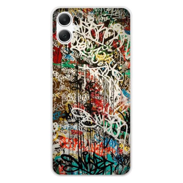 Siliconefodral med tryck kompatibel med Samsung Galaxy A05 Graffiti 1