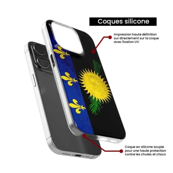 Siliconfodral med tryck kompatibel med Xiaomi 14T Pro Guadeloupe flagga