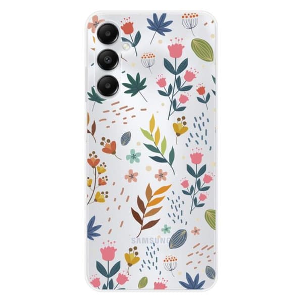 Siliconfodral med tryck kompatibel med Samsung Galaxy A05S färgglada blommor