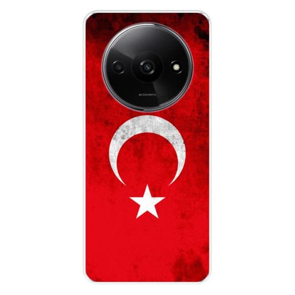 Silicone-skydd med tryck kompatibel med Xiaomi Redmi A3 4G Turkiets flagga
