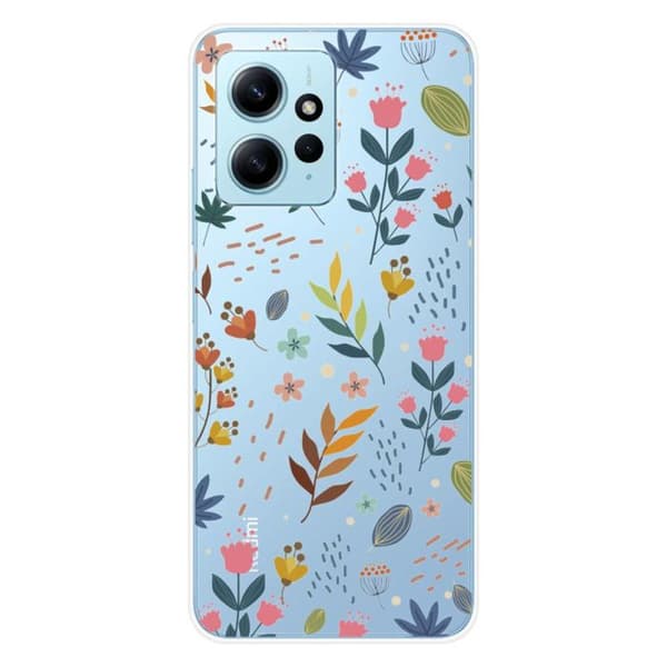 Siliconfodral med tryck kompatibel med Xiaomi Redmi Note 12 4G Färgglada blommor