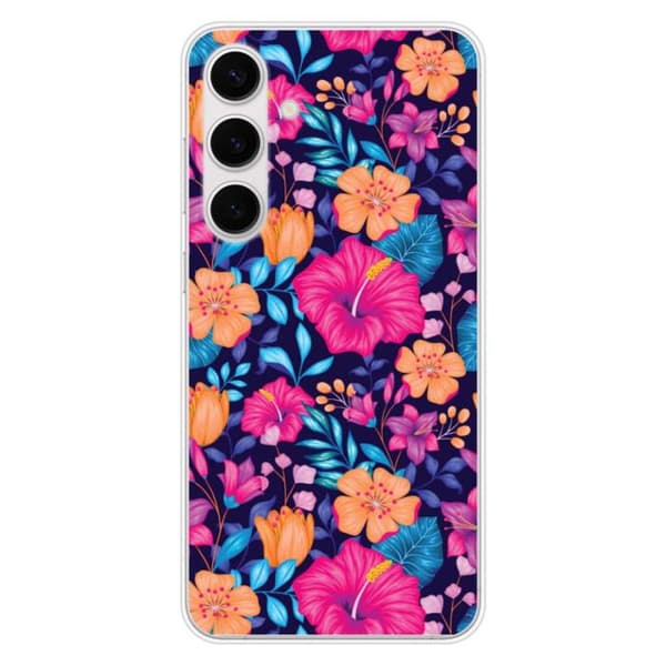 Silicone-mobilskal med tryck kompatibel med Samsung Galaxy S24 FE Exotiska Blommor