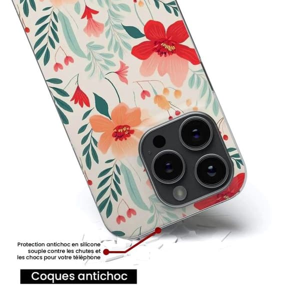 Siliconetui med tryck kompatibel med Xiaomi Redmi Note 13 Pro 5G Blomvägg