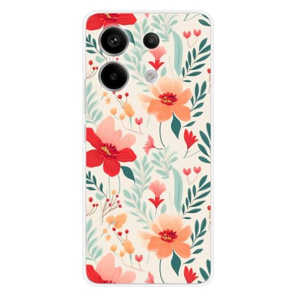 Siliconetui med tryck kompatibel med Xiaomi Redmi Note 13 Pro 5G Blomvägg