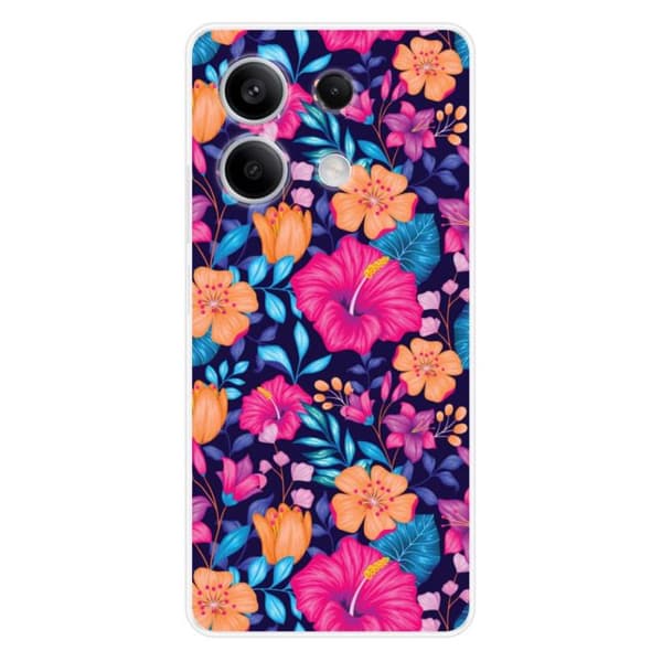 Silicone-skal med tryck kompatibel med Xiaomi Redmi Note 13 5G Exotiska blommor
