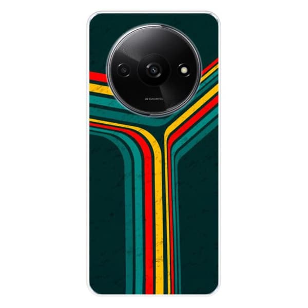 Coque i silikon med tryck kompatibel med Xiaomi Redmi A3 4G Retro linjer