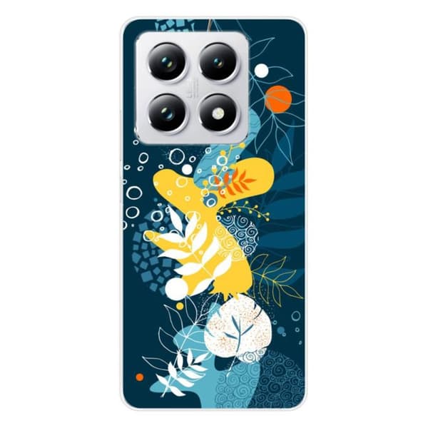 Silicone-skal med mönster kompatibel med Xiaomi 14T 4G Havsblommor