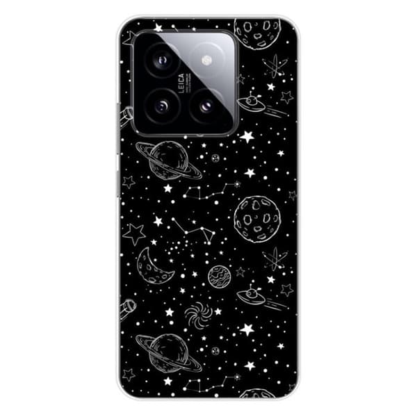 Silicone-skal med tryck kompatibel med Xiaomi 14 Pro Galaxy draw