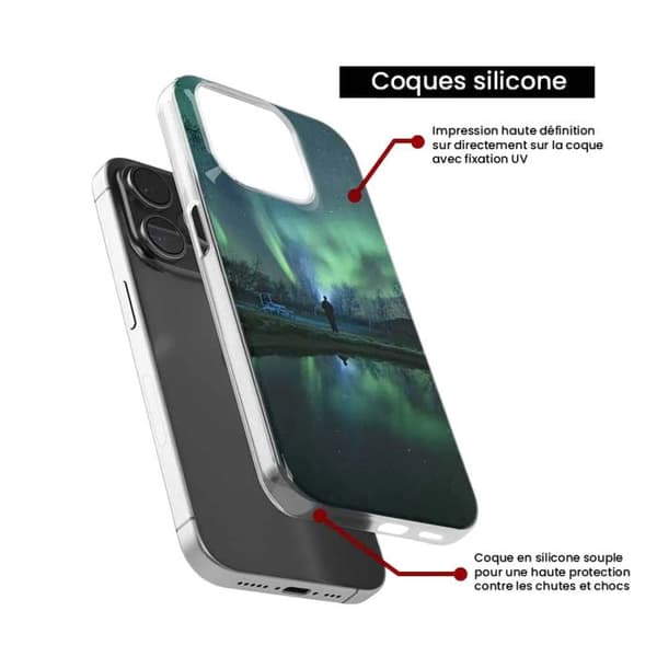 Siliconfodral med tryck kompatibel med Xiaomi Redmi Note 13 Pro Plus 5G Aurora Borealis