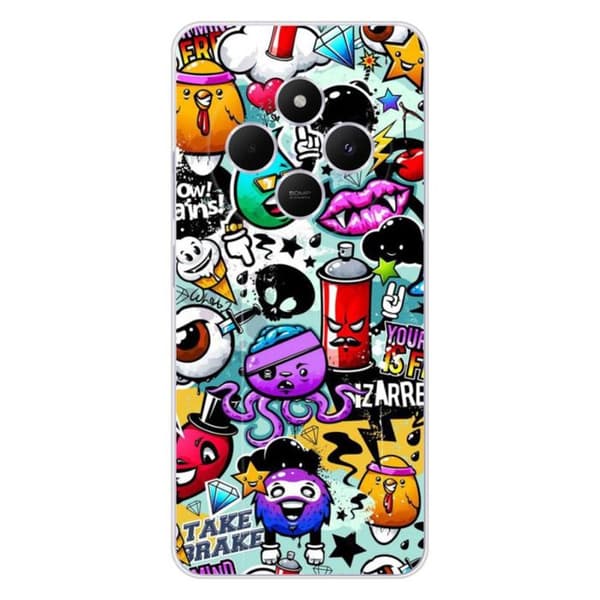 Silicone-skal med tryck kompatibel med Xiaomi Redmi 14C 4G Graffiti 2