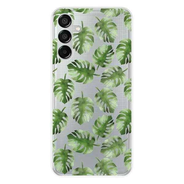 Siliconfodral med tryck kompatibel med Samsung Galaxy M15 5G Monstera blad