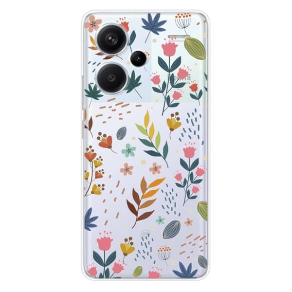 Silicone-fodral med tryck kompatibelt med Xiaomi Redmi Note 13 Pro Plus 5G Färgglada blommor