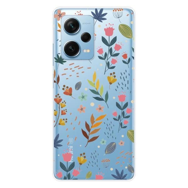 Siliconfodral med tryck kompatibelt med Xiaomi Redmi Note 12 Pro Plus Färgglada blommor