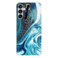 Miniatyrbild 1 av 6: Siliconfodral med tryck kompatibel med Samsung Galaxy M15 5G Marmor Blå Glitter