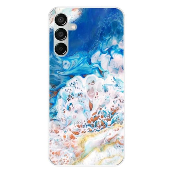 Siliconfodral med tryck kompatibel med Samsung Galaxy M15 5G Havsmarmor