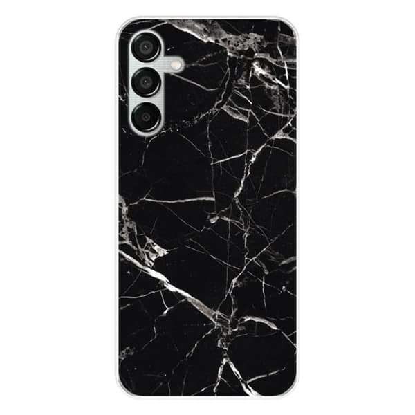 Silikonskal med tryck kompatibel med Samsung Galaxy M15 5G Marmor Svart