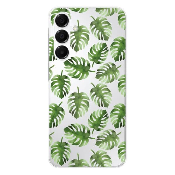 Siliconfodral med tryck kompatibel med Samsung Galaxy A36 5G Monstera-blad
