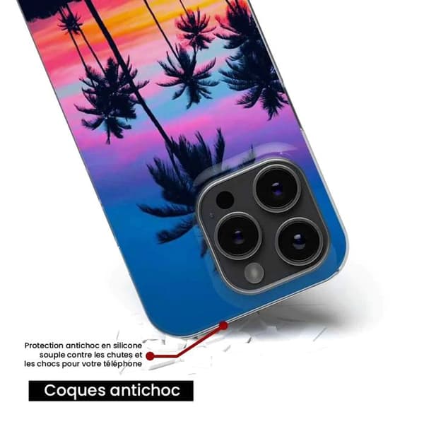 Coque i silikon som är kompatibel med Samsung Galaxy A05 Färgade palmer