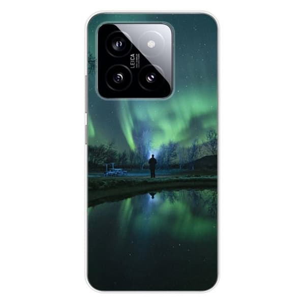 Silicone-fodral med tryck kompatibelt med Xiaomi 14 Pro Aurores Boréales