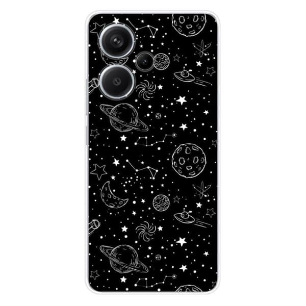 Siliconskal med tryck kompatibel med Xiaomi Redmi Note 13 Pro Plus 5G Galaxy draw