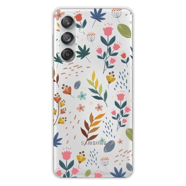 Silikonhölje med tryck kompatibelt med Samsung Galaxy M55 5G Blommor i färger