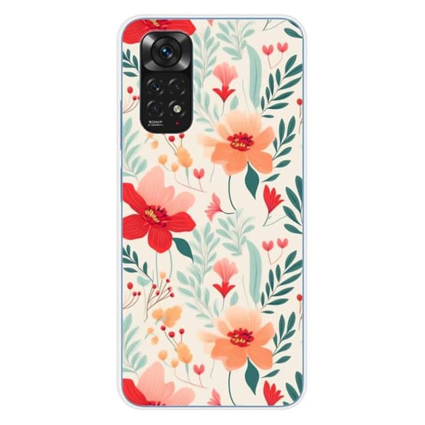 Silicone-skal med tryck kompatibel med Xiaomi Redmi Note 11 4G Blomvägg