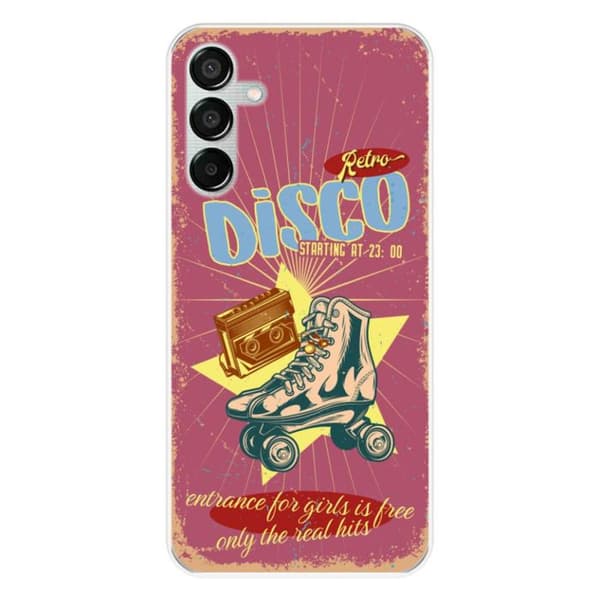 Silicone-fodral med tryck kompatibelt med Samsung Galaxy M15 5G Retro disco