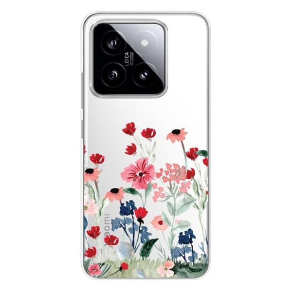 Silicone-skal med tryck passar Xiaomi 14 Vår i blommor