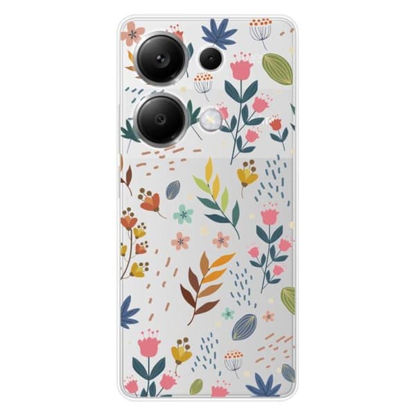 Silicone-skal med tryck kompatibel med Xiaomi Redmi Note 13 Pro 4G Färgade blommor
