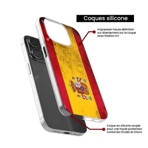 Silicone-skal med tryck kompatibel med Xiaomi 14T Pro Spansk flagga