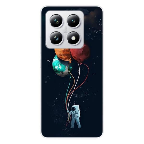 Silicone-skal med tryck, kompatibel med Xiaomi 14T Pro Cosmonaute med ballonger