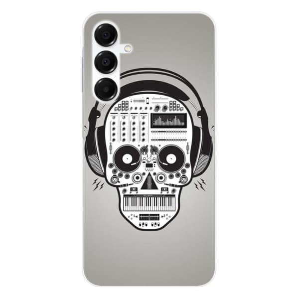Coque i silikon med tryck som är kompatibel med Samsung Galaxy A36 5G Skull Music
