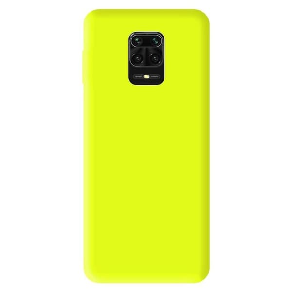 Enfärgad silikonfodral Matt Neon Gul kompatibel med Xiaomi Redmi Note 9 Pro