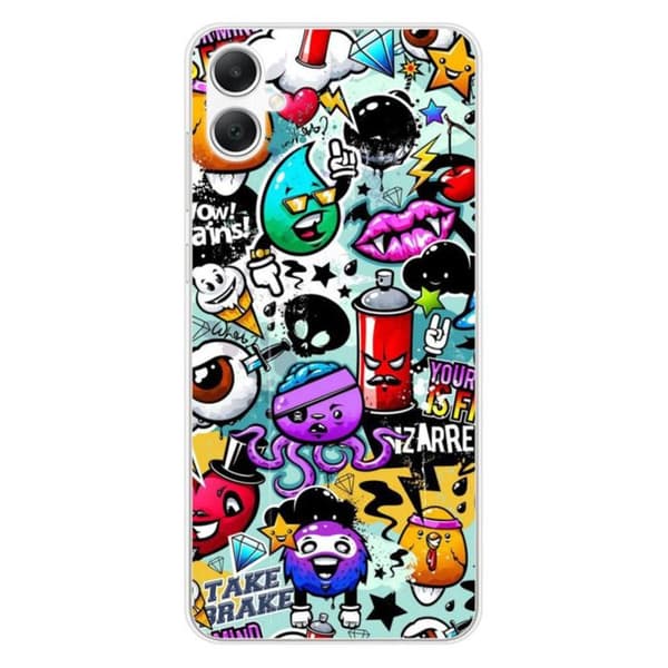 Silicone-skal med tryck kompatibel med Samsung Galaxy A05 Graffiti 2
