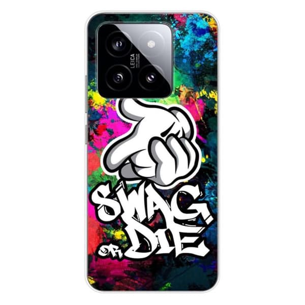 Silikonskal med tryck kompatibel med Xiaomi 14 Pro Swag or die