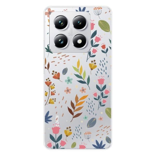 Siliconfodral med tryck som är kompatibelt med Xiaomi 14T 4G Färgglada blommor