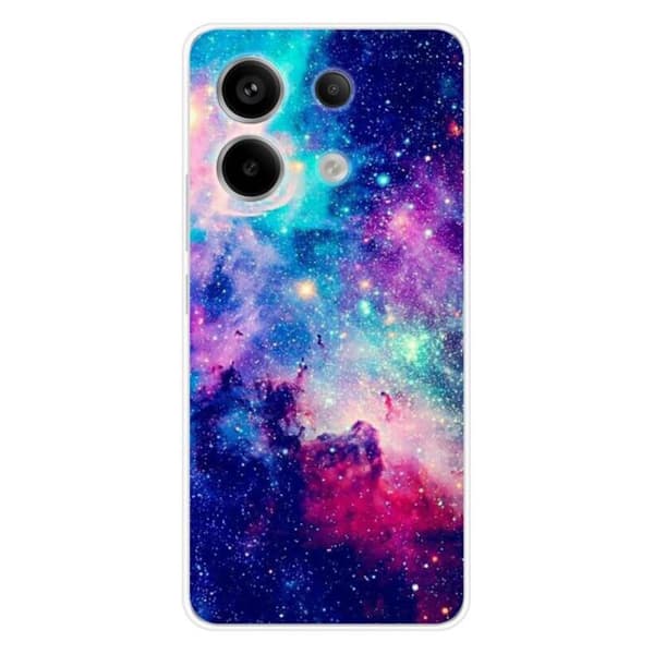 Siliconfodral med tryck kompatibelt med Xiaomi Redmi Note 13 Pro 5G Blå galaxie