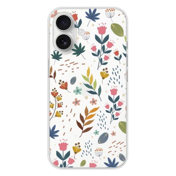 Silicone-case med tryck kompatibel med Apple iPhone 16 Färgade blommor