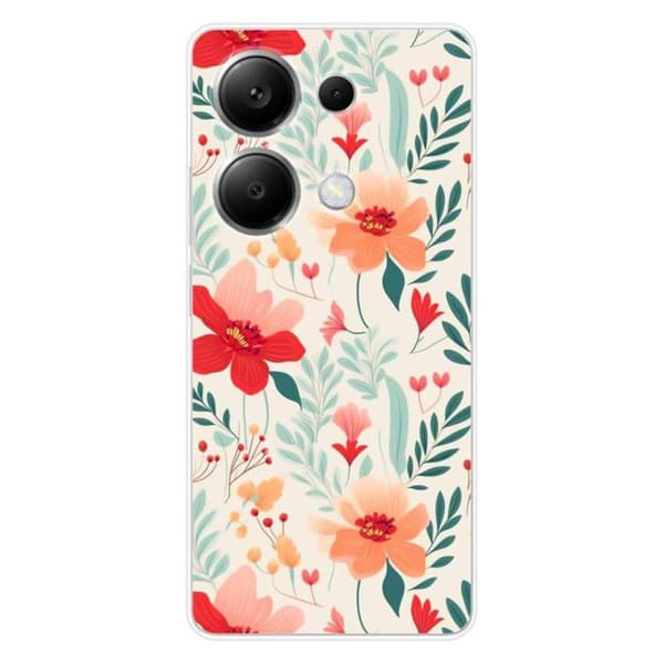 Siliconfodral med tryck kompatibel med Xiaomi Redmi Note 13 Pro 4G Blomvägg