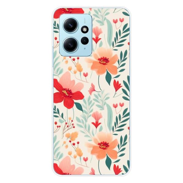 Siliconfodral med tryck kompatibel med Xiaomi Redmi Note 12 4G Blomvägg
