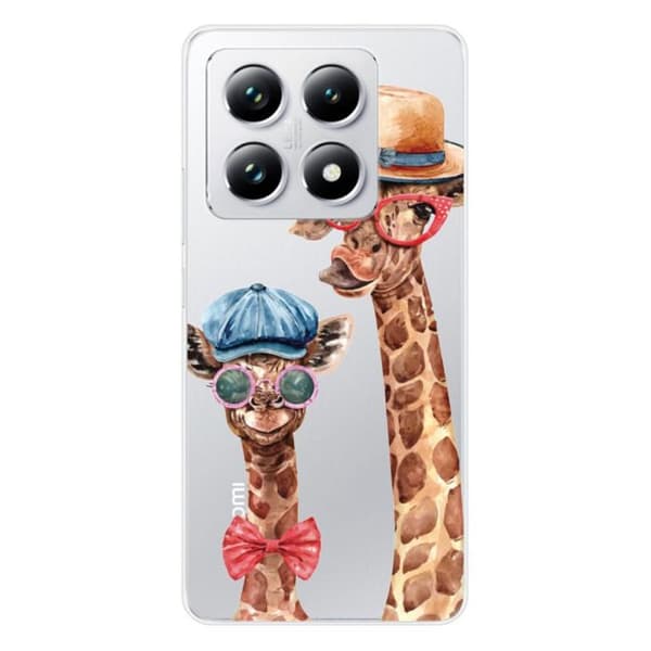 Siliconfodral med tryck kompatibelt med Xiaomi 14T 4G Rolig Giraff