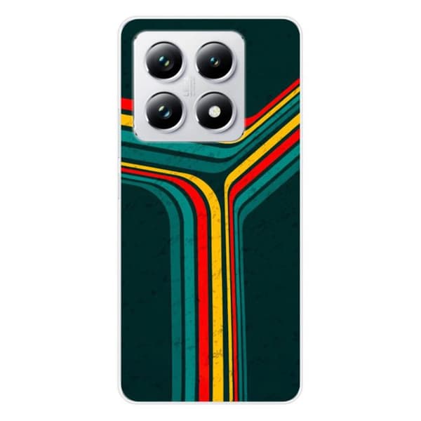 Siliconfodral med tryck kompatibel med Xiaomi 14T Pro Retro linjer