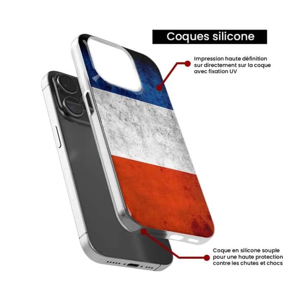 Siliconfodral med tryck kompatibel med Xiaomi 14T Pro Frankrikes flagga