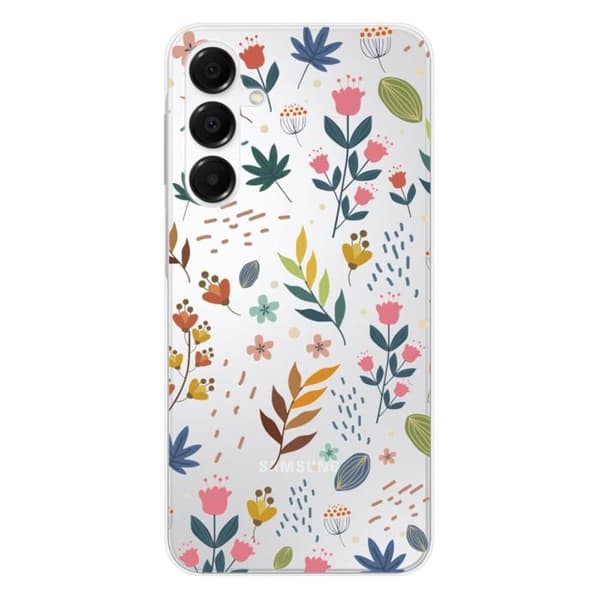 Siliconekskydd med tryck kompatibel med Samsung Galaxy A36 5G Färgglada blommor