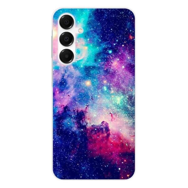 Siliconfodral med tryck kompatibel med Samsung Galaxy A36 5G Blå galax.