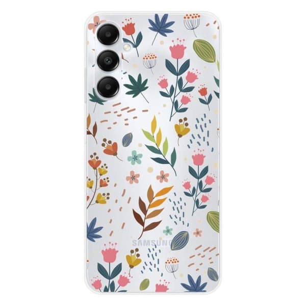 Siliconfodral med tryck kompatibel med Samsung Galaxy A25 Färgglada blommor